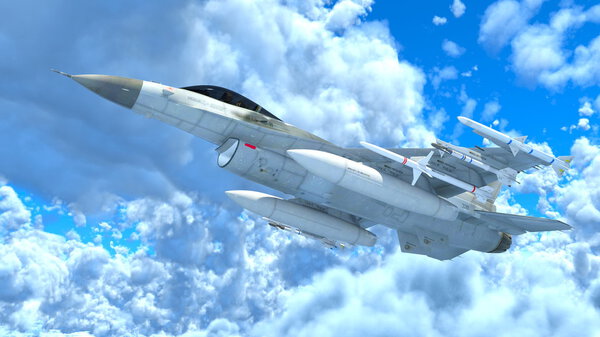 3D CG rendering of a fighter