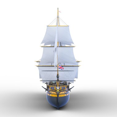 bir yelkenli tekne 3d cg render