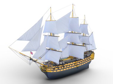 bir yelkenli tekne 3d cg render