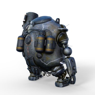bir savaş robotu 3d cg render