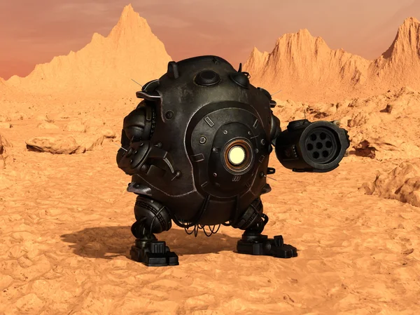 3D-рендеринг боевого робота — стоковое фото