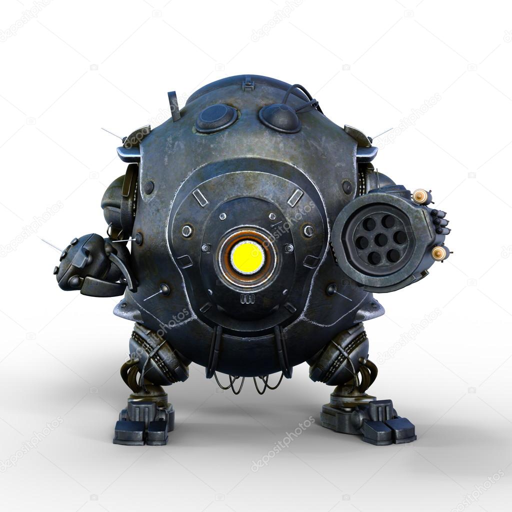 3D CG rendering of a battle robot