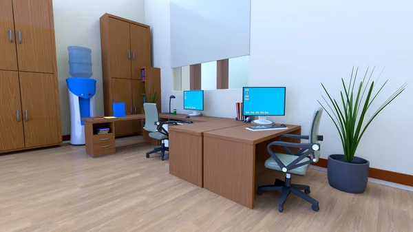 3D cg-rendering av office — Stockfoto