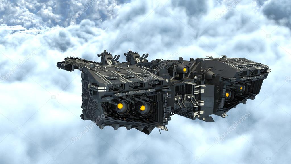 3D CG rendering of space ship