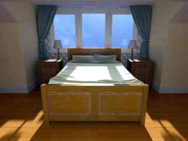 3d cg işleme yatak odası