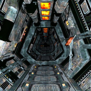 Uzay istasyonunun 3d cg görüntülemesi