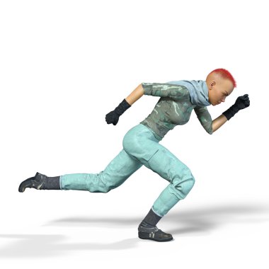 bir kadın savaşçı 3d cg render