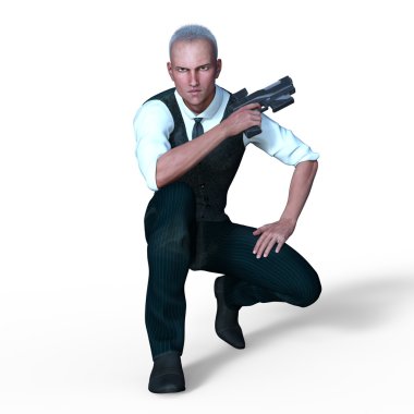 Genç bir adamın 3 boyutlu görüntüsü.