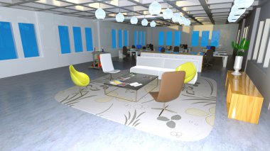 3d cg işleme ofis alanı