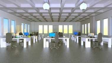 3d cg işleme ofis alanı