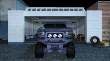 bir kamyonun 3d cg işleme