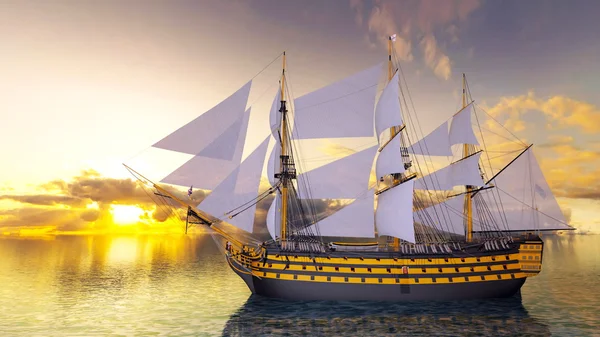3D CG renderização de barco à vela — Fotografia de Stock