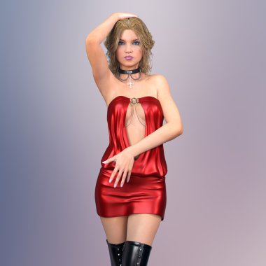 genç bir kadının 3d cg işleme