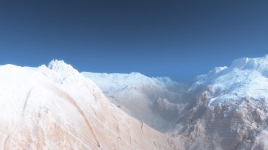 karlı dağ 3d cg render