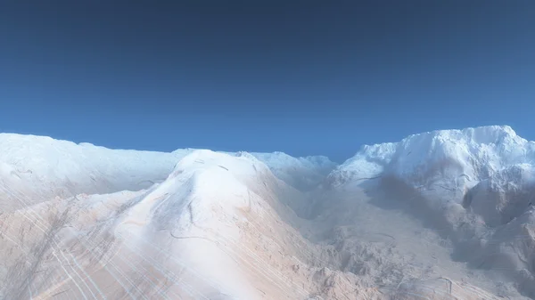 Rendering 3D CG di montagna innevata — Foto Stock