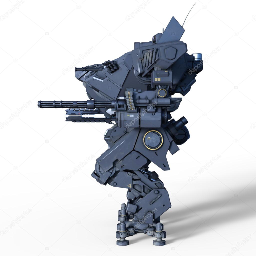 3D CG rendering of battle robot