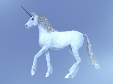 bir tek boynuzlu at 3d cg render