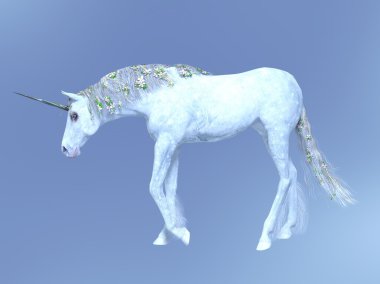 bir tek boynuzlu at 3d cg render