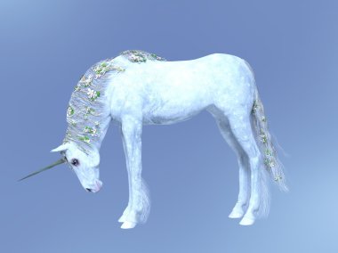 bir tek boynuzlu at 3d cg render