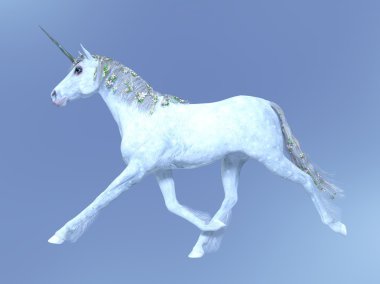 bir tek boynuzlu at 3d cg render
