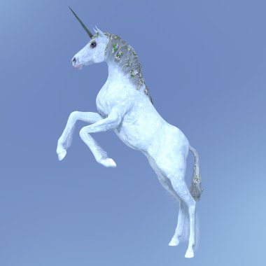 bir tek boynuzlu at 3d cg render