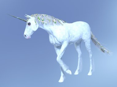 bir tek boynuzlu at 3d cg render