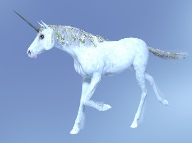 bir tek boynuzlu at 3d cg render