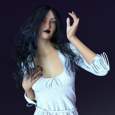 3d cg işleme bir korku makyaj kadın