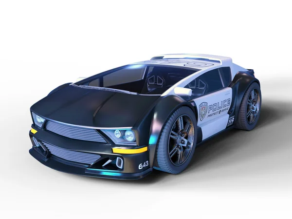 3D CG prestação de um carro de polícia — Fotografia de Stock