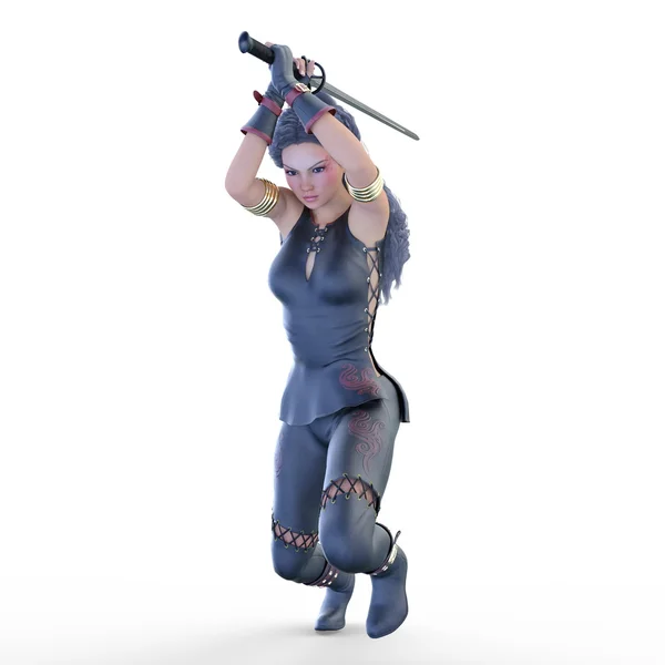 3D CG rendering of a female fencer — Stock Photo, Image