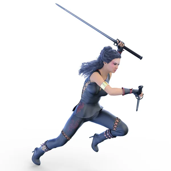 3D CG rendering of a female fencer — Stock Photo, Image