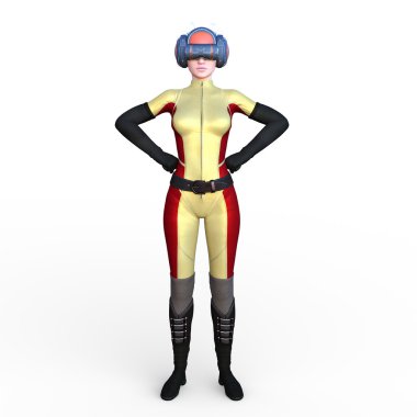 3d cg işleme süper bir kadın