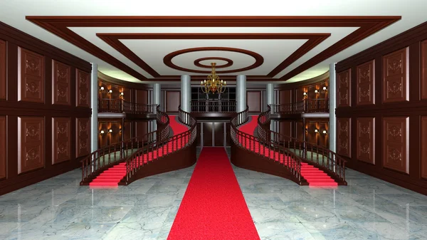 3D-cg rendering van lobby — Stockfoto