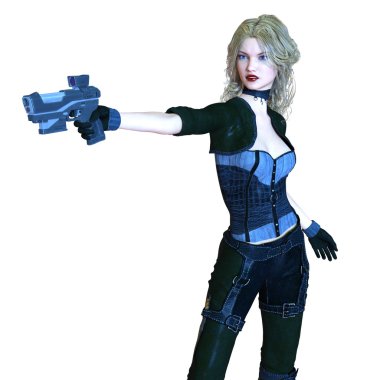 bir kadın savaşçı 3d cg render