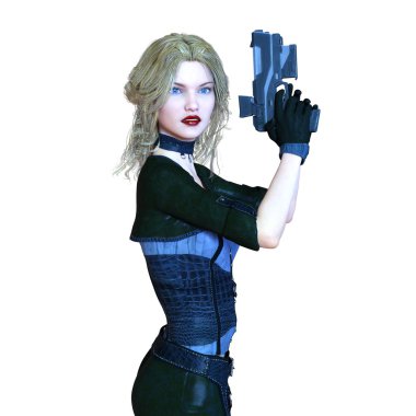 bir kadın savaşçı 3d cg render