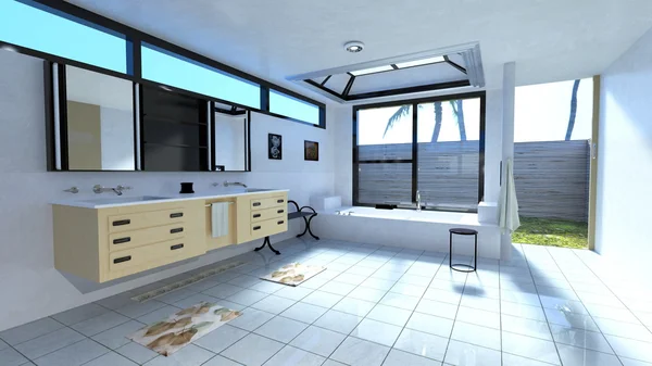 3D-cg-Darstellung des Badezimmers — Stockfoto
