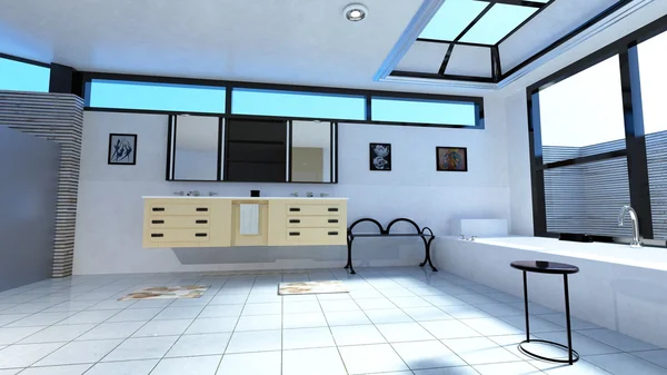 Fürdőszoba 3D cg-leképezés — Stock Fotó