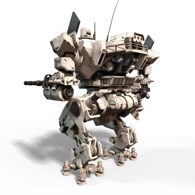 bir savaş robotu 3d cg render