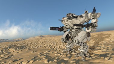 bir savaş robotu 3d cg render
