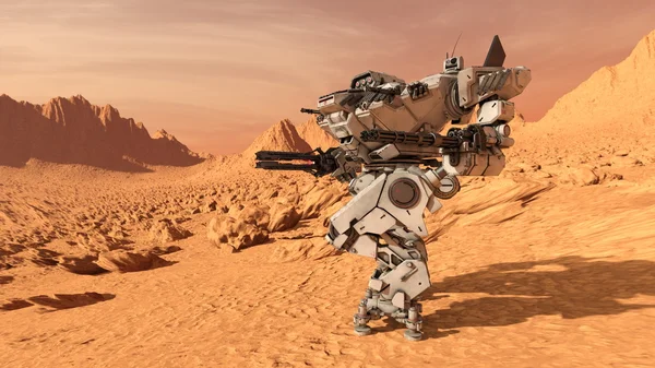 3D-cg-Darstellung eines Kampfroboters — Stockfoto