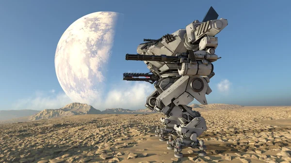 3D cg-rendering av en strid robot — Stockfoto