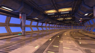 Uzay istasyonunun 3d cg görüntülemesi