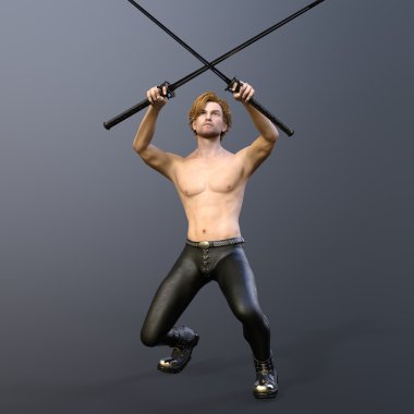 bir eskrimci 3d cg render