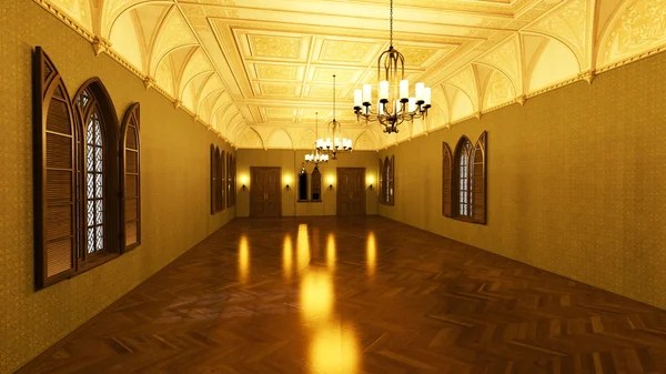 3D CG renderização de grande salão — Fotografia de Stock