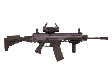 3d cg işleme bir makineli tüfek