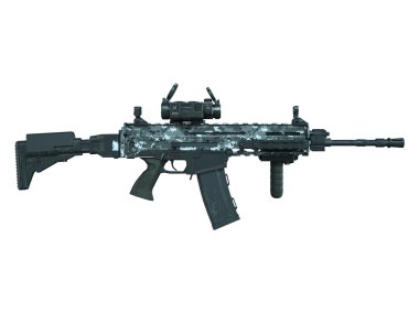 3d cg işleme bir makineli tüfek