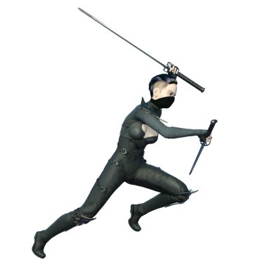 kadın bir eskrimci 3d cg render