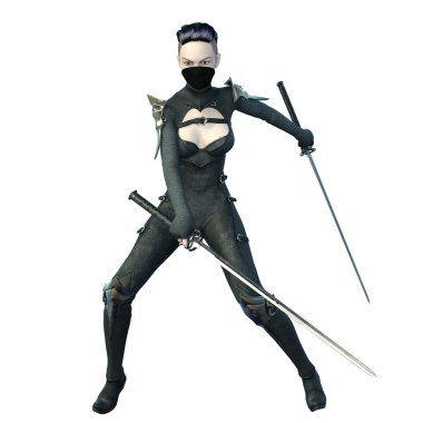 kadın bir eskrimci 3d cg render