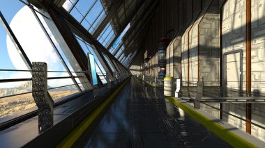 Uzay istasyonunun 3d cg görüntülemesi