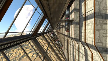 Uzay istasyonunun 3d cg görüntülemesi